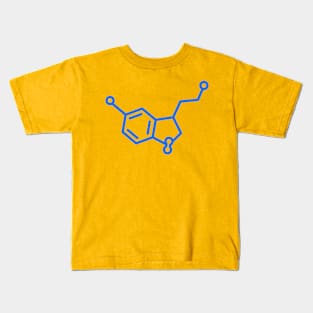 Molecule Blue on Cyan Kids T-Shirt